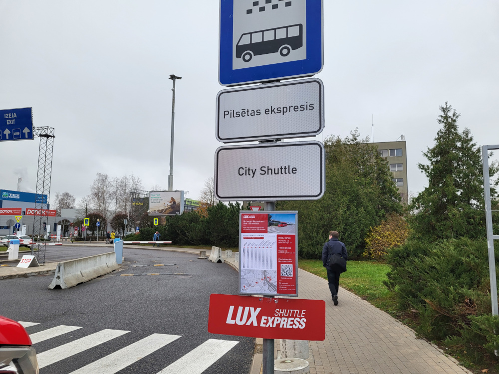 City Shuttle sign outside of the airport