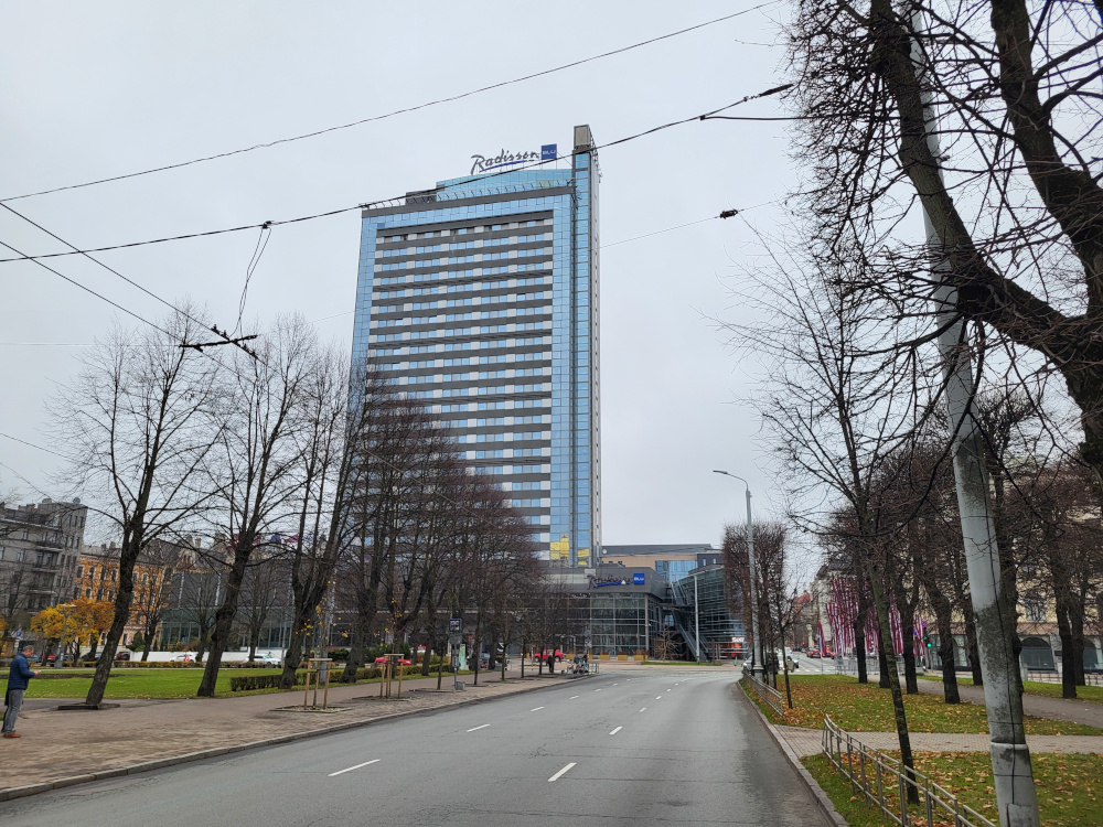 The Radisson Blu Latvija, as seen from the bus stop